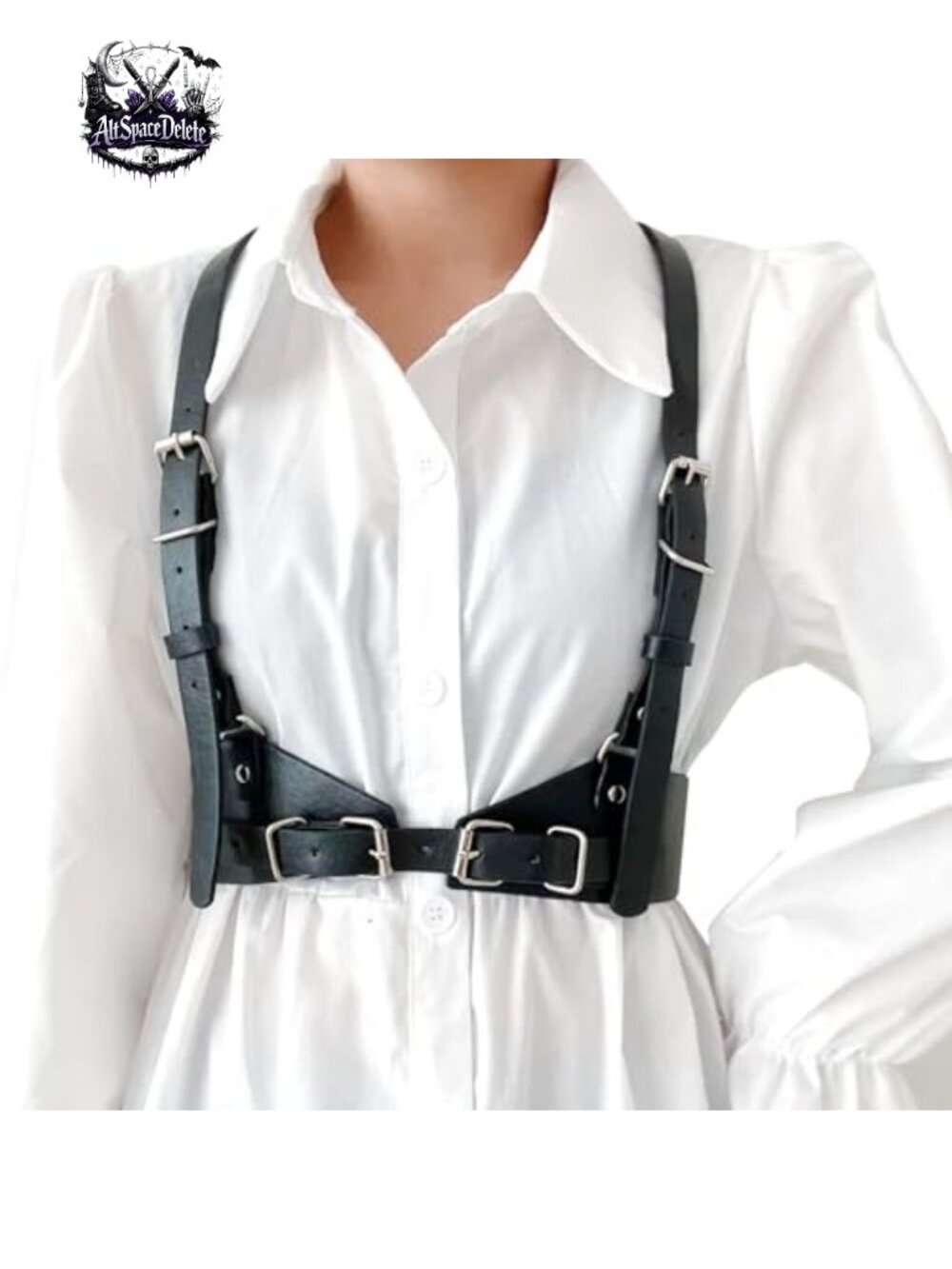 PVC Leather Chest Harness Punk Goth Belt Vest Adjustable Rave Party